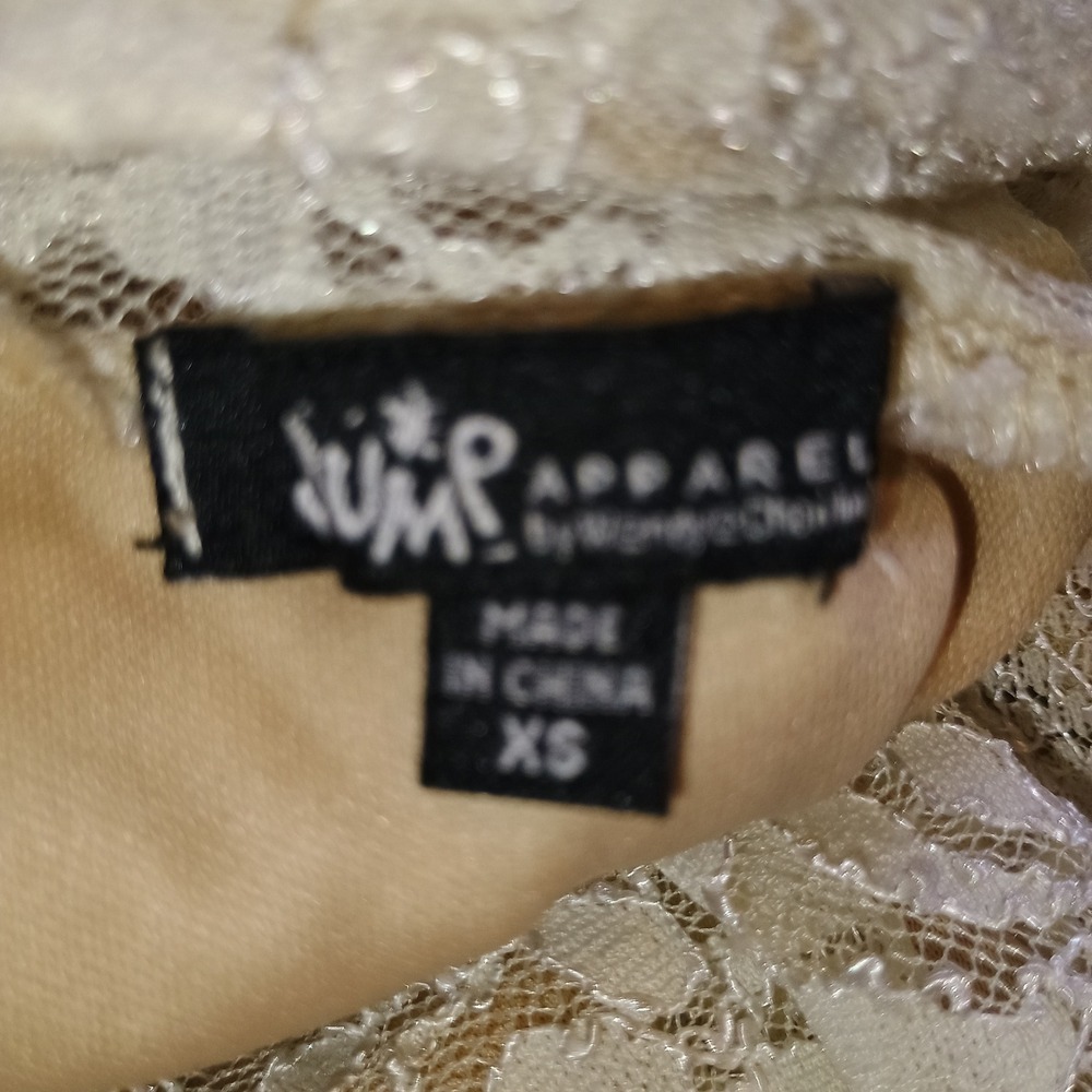 Jump Apparel Ivory Lace Dress XS Open Back Sleeveless Cocktail Party Wedding - Picture 3 of 16